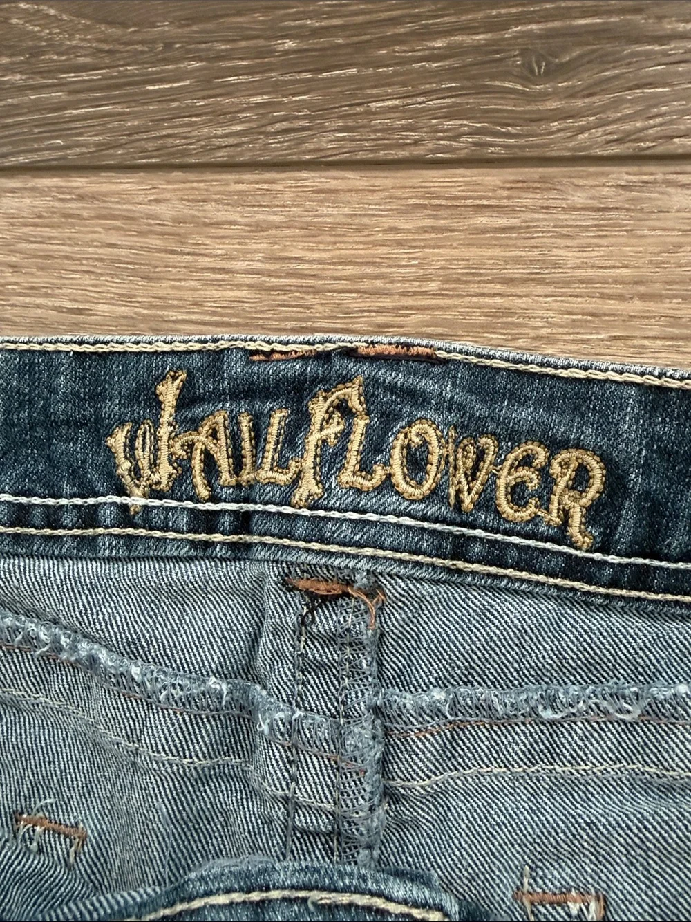 Wallflower Distressed Blue Denim Short Shorts